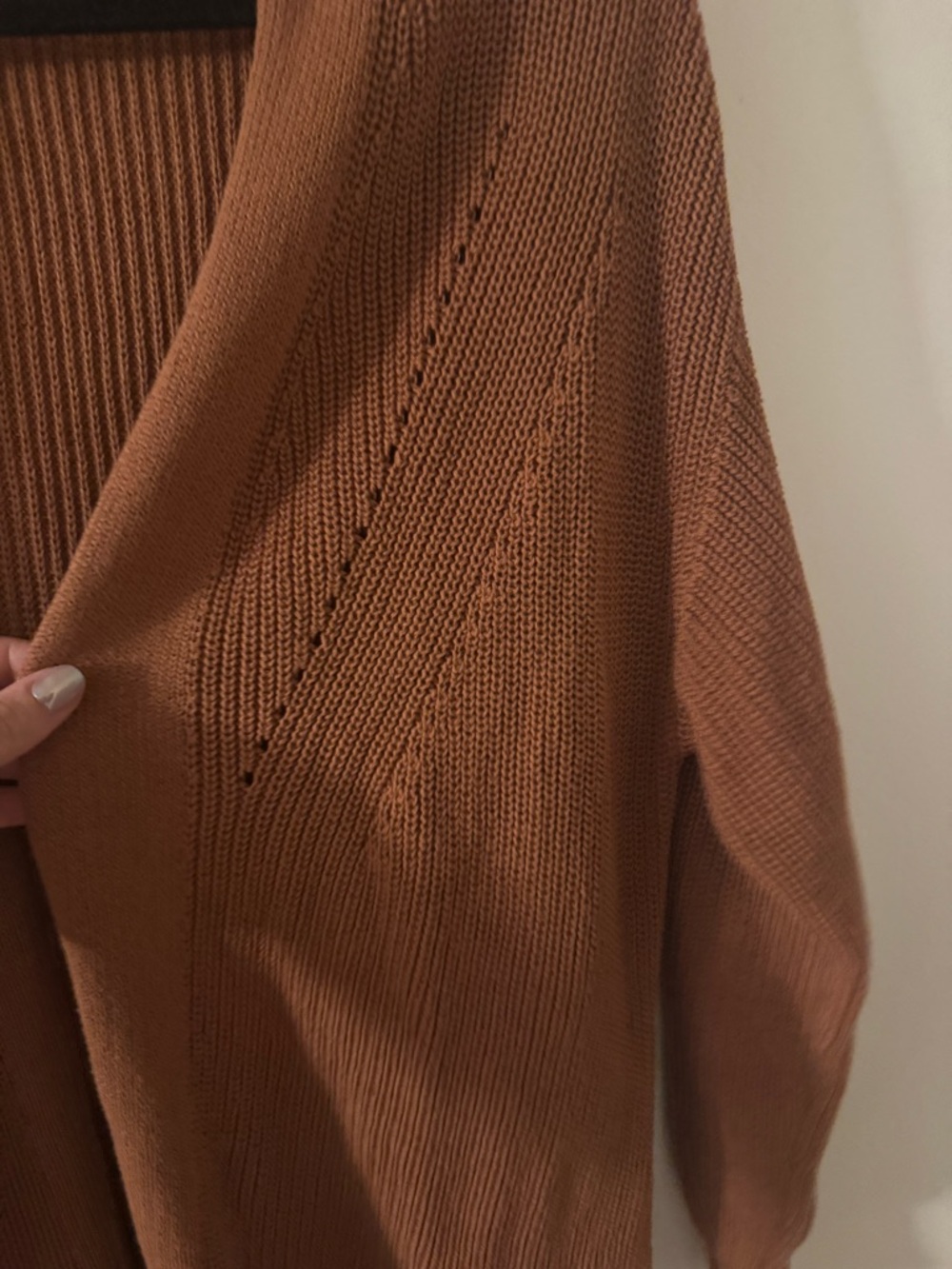 Warm Camel Brown Open Cardigan - Picture 6 of 9